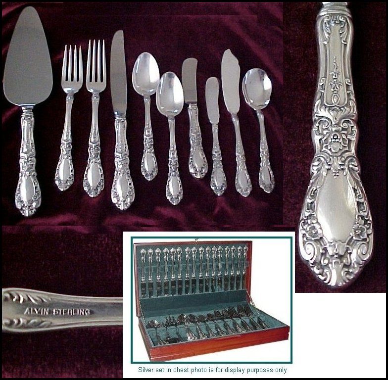 Prince Eugene pattern sterling flatware dinner forks by Alvin 